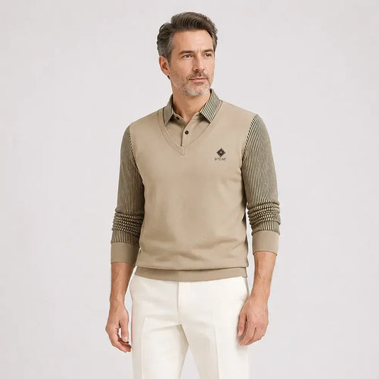 👔【M-4XL】Top cald pentru bărbați din cașmir premium, din două piese, all-in-one