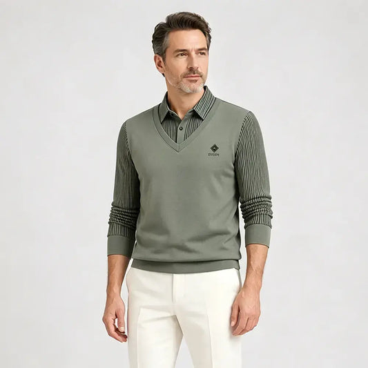 👔【M-4XL】Top cald pentru bărbați din cașmir premium, din două piese, all-in-one
